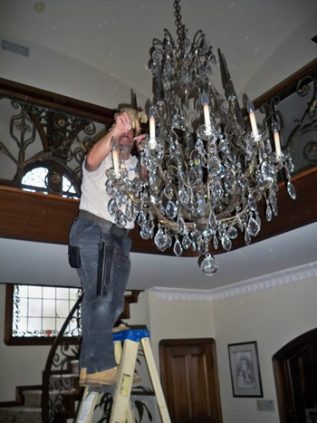 chandelier cleaning
